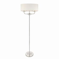 Endon Collection Lighting Nixon 2 Lys gulvlampe forniksplade, hvid silkeeffekt, krystalglas, E14