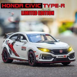 1:32 Honda Civic Type-r Limited Edition legetøjsbil metal legetøj trykstøbt B sort