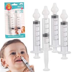 Silikon Baby Nasal Aspirator - 4 stk nesesprøyte for baby / spedbarn / barn - Quick Nose Rengjøring Og Skylling Tool