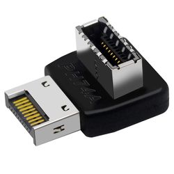 Computer bundkort Type-E USB 3.1 Type-E interface 90 graders styring albue foran Type-C installere Sort