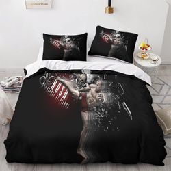 GENBAK UFC pussilakanasetti 3D taistelija kuvio tulostaa vuodevaatteet peittopeitto, pehmeä mikrokuitu MMA peitto kaksinkertainen Single135x200cm