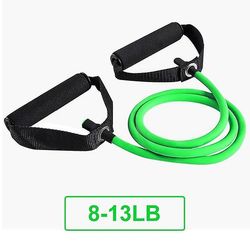 Yoga Pull Rope Elastisk Fitness Motion Motion Resistance Tube Band med håndtag Grøn