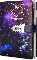 Heytea A5 Creative Password Lock Journal PU Nahkayhdistelmälukkopäiväkirja Lukituspäiväkirja Muistio (Jousimies) 9.5 x 7.1 x 1.8 inches