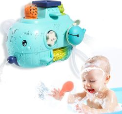 unbrand Jouets de Bain pour Bébé , 5 no 1 Jouet Baleine veggmaleri, Jouet de Bain avec Chutes d'Eau, Jet d'Eau et