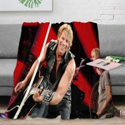 Bon Jovi flanelli Pehmo Fleecehuopa Lämmin Kodikas heittovuode Huopa kaikkina vuodenaikoina Pehmeä Kevyt Comfo