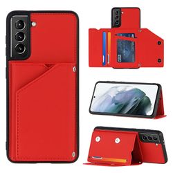 Gangxun Case til Samsung Galaxy S21 Plus Vintage Cuir Cover Læderetui Kofanger - Rouge