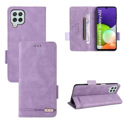 Gangxun Etui til Samsung Galaxy A22 4g læderetui Folio Flip med kreditkortspor Etui Coque Lilla
