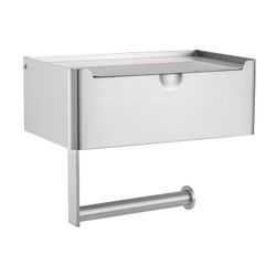 WC-paperipidike huuhdeltavilla pyyhkeillä, annostelijan säilytystila ja puhelinhylly, seinälle asennettava wc-rulla (sotkeutuminen) Hopea