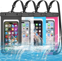 Speaker Bags Covers Cases 4 Pack Multicolor Universal vanntett veske, vanntett telefonveske kompatibel for iPhone, Samsung Galaxy, opp til 7.5 ", i...