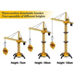 RC-torninosturi 6CH 128CM 680Kiertohissimalli 2.4G kauko-ohjattava rakennusnosturilelu valolla ja äänellä lapsille lahjaksi nosturi ja 2Battery