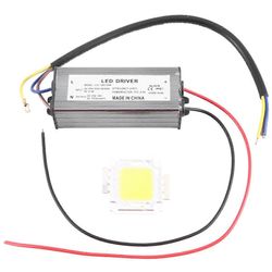 50 W LED-ohjain vedenpitävä IP67-virtalähde suurteholähde + 50 W LED-sirulamppu energiansäästö hopeanvalkoinen