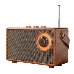 Retro FM-radio kannettava puinen Bluetooth-radio bassokaiutin HF-MP3-soittimen tuki USB / TF-auto Kuten