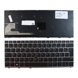 Keyboards4Laptops HP EliteBook 830 G5 med markør sølvramme sort fransk layout udskiftning tastatur til bærbar computer