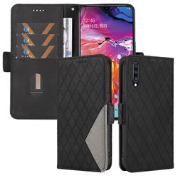 Foxdock Kompatibel med Samsung Galaxy A70 Pu lommebokveske i skinn med kortholder magnetisk lukkedeksel Svart