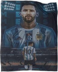Jalkapallotähti Lionel Messi Pehmo Viltti 3D-tulostus Peitto lapsille Pojat Aikuiset Fleece Throw Blanket Pehmeä sumea peitto vuodesohvalle 100x125...