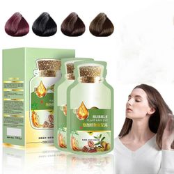 unbrand Luonnollinen kasvihiusväri, puhdas kasviuute harmaalle hiusvärille kuplaväri, uusi kasvitieteellinen kuplahiusväri 20 ml 10 pakkausta/laati...