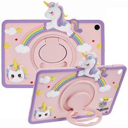 Yhteensopiva Samsung Galaxy Tab A9+ silikonikotelon jalustan kanssa söpö hevostabletin kansi Kuten