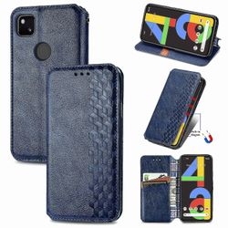 Kompatibel med Google Pixel 4a 4g Flip Case Etui Vintage Wallet Flip Cover med magnetisk lukning Coque - Blå
