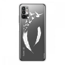 Crazy Kase Sag for Xiaomi Redmi Note 10 5g høj kvalitet blød silikone, fjer og fugleflyvning