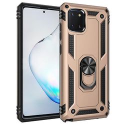 Stødsikker rustning sag for Samsung A70 med støttefod all inclusive dække gyldne rpc3021