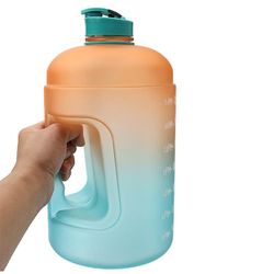 Handuo Gradient plast stor kapacitet vandflaske halmvandflaske orangegrønne