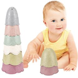 Fantasia Børns intellektuelle sjov tegneserie animal geometrisk form timeglas Stack Cup Videnskab Bad Legetøj egg