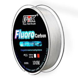 HSEXCEL 100M fluorocarbon fiskeri lokke linje 4,13-34,32 £ kulfiber leder flyve fiskelinje super blød linje pesca Hvid