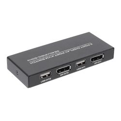 Displayport KVM-bryter, 4k@60hz Dp USB-bryter for 2 datamaskiner Del tastaturmusskriver og Ult