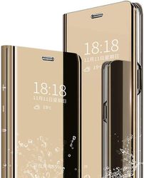 Telefon sag, smart Clear View Stående Mirror Full Body Magnetisk Flip Beskyttende Cover Til Iphone Xs Max Rose guld