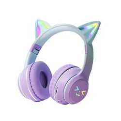 BT612 LED Cat Ear Single Sound taitettava Bluetooth-kuuloke mikrofonilla Violetti