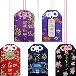 5 stykker Japansk Omamori Sachet Lucky Amulett Charms For Helse / utdanning / kjærlighet / suksess / trafikk Safe