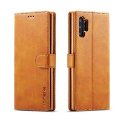 LC.IMEEKE Calf Texture vaakasuuntainen läppänahkakotelo, pidikkeellä ja korttipaikoilla ja lompakolla Galaxy Note 10 Plus -puhelimelle