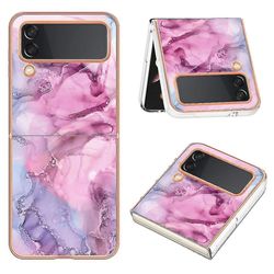 Kompatibel med Samsung Galaxy Z Flip4-fodral Lätt snyggt glänsande stötsäkert skyddande robust TPU-lock Rosa