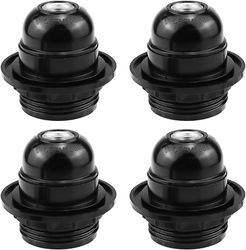 4 kpl E27 Socket Adapter Socket E27 Lampunpidike E27 Musta Ruuvipistorasia Lampun Polttimon pidike E27 Retro Edison Socket (Musta)
