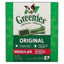 Greenies Original Dental Dog puruluut, säännöllinen - 27 herkkua - (koirat 25-50 lbs)