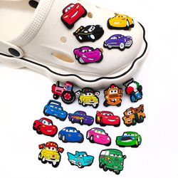 Manchalk 20 stk Cartoon Cars Theme Crocs Sko Charms Sko Dekorasjon Charms For tette Sandaler Sko Tilbehør Gaver