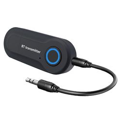 Bluetooth 5.0 adapter trådløs lyd Bluetooth-sendermodtager til pc / tv / bil 3,5 mm Aux Music S sort