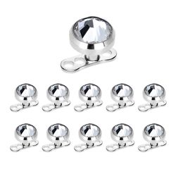 BodyJewelryOnline Dermal ankre 11 toppe og 11 baser 16g 4 mm klar cz 316l kirurgisk stål