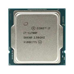 Core i7-11700F -suoritin - kanta LGA 1200 8 ydintä, 16 säiettä, 2,5 GHz, 16 Mt L3-välimuisti, 65 W.