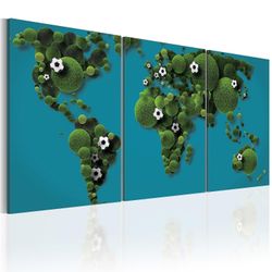 IlyDecor Quadro mappamondo - Il più grande campo sportivo nel mondo 60x30