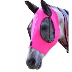 Hest flyvende maske Anti-myg og insektsikker hætte (pink) - åndbart design