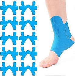 10kpl valmiiksi leikatut kinesioteipit nilkkaan, kinesioteippi, vedenpitävä, joustava, fysioteippi, nilkka, kinesioteippi, nilkan tuki sininen