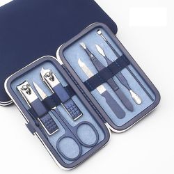 Zhuopai Blue Nail Enhancement Tool Set, rustfrit stål negleklipper sæt, hjem manicure klippere 7 sæt 7 sets