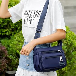 Kvinners vanntette Messenger Bag Multifunksjonell Crossbody Bag Skulderveske Veske Vesker For daglig bruk Reisearbeid Mørk blå