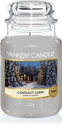 Yankee Candle Stor burk Doftljus Candlelit Cabin Alpin Julsamling Upp till 150 timmars brinntid Stuga med levande ljus