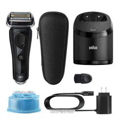 Braun Series 9 parranajokoneen puhdistusasema, puhdistusneste 5.7Oz / 170Ml, koteloharja