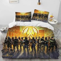 o691 Lakanat CS GO Game Gamer Counter Strike vuodevaatteet Setti Pussilakana Bed Set Peitto Peitto Tyynyliina Peitto Kokoa Pojat Aikuisten lakanat ...