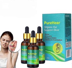Purehear Organic Ear Support Elixir, luonnontuotteet Luomu korvaöljy 3pcs