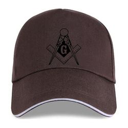Bricks Masons Kompas &kvadrat g frimurerisk baseball cap - (8 farver) P-brun