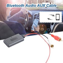 2kpl auto langaton Bluetooth-moduuli musiikkisovitin rca aux audio kaapeli universaali 2rca liitäntä bluet Musta